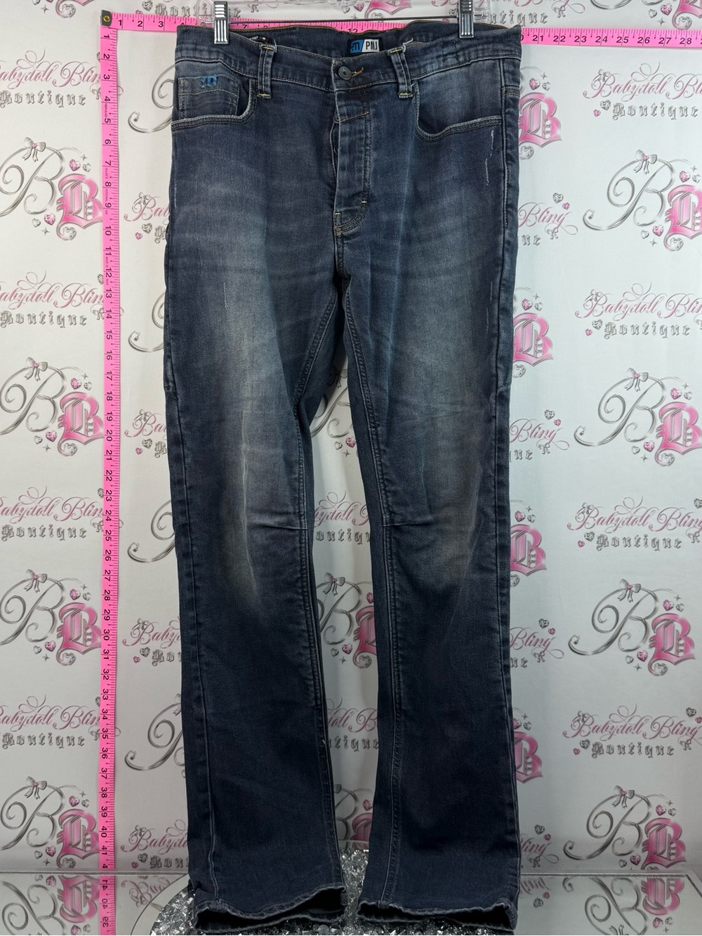 PMJ Knox pants motorcycle moto Men's Straight-Leg Jeans in Faded Blue Italy